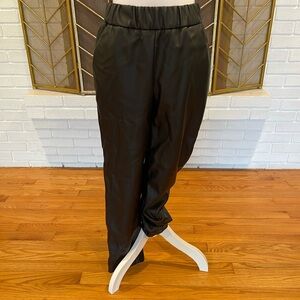 A New Day Black Faux Leather Joggers